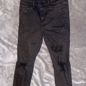black ripped jeans